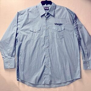 Mens Wrangler Embroidered Rodeo Cowboy Western Dress Shirt Size XXL